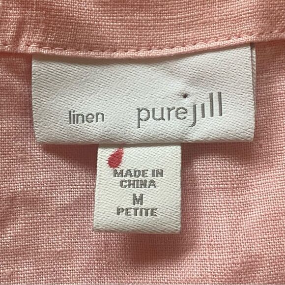 Pure J. Jill 100% Linen Pink Sleeveless Top Size Medium Petite - Picture 3 of 7